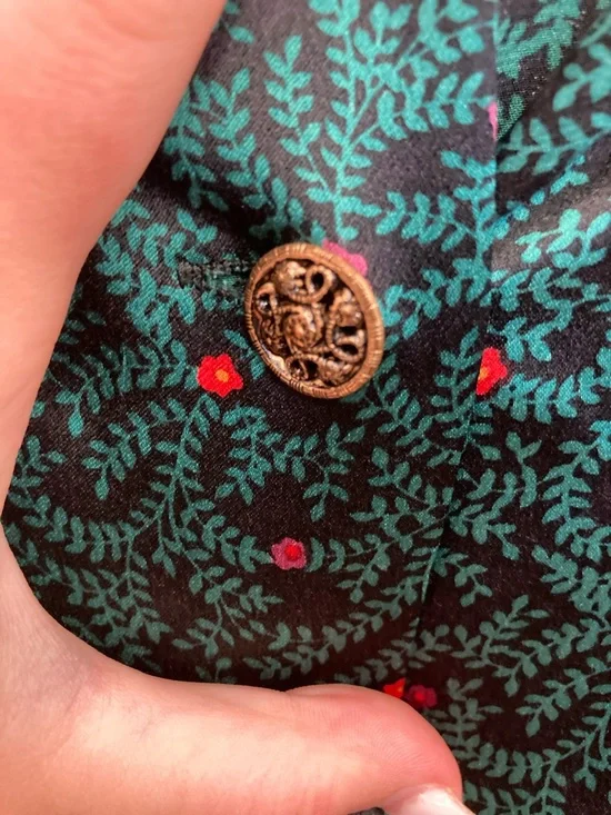 V-Neck Blouse, 100% silk, formal, business casual, Vintage, Retro, Holiday, Era - Picture 5 of 9